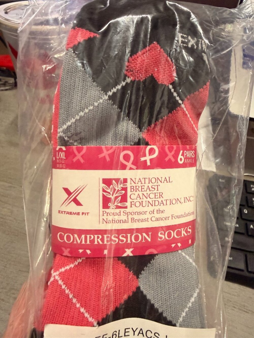 Bundle of breast cancer compression socks